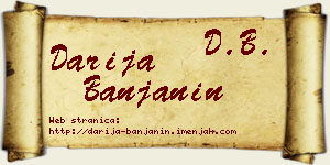 Darija Banjanin vizit kartica